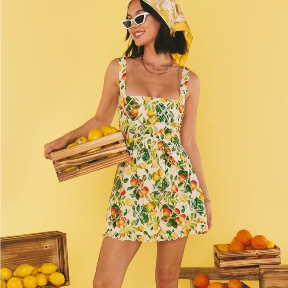 Show Me Your Mumu mini dress citrus eyelet
